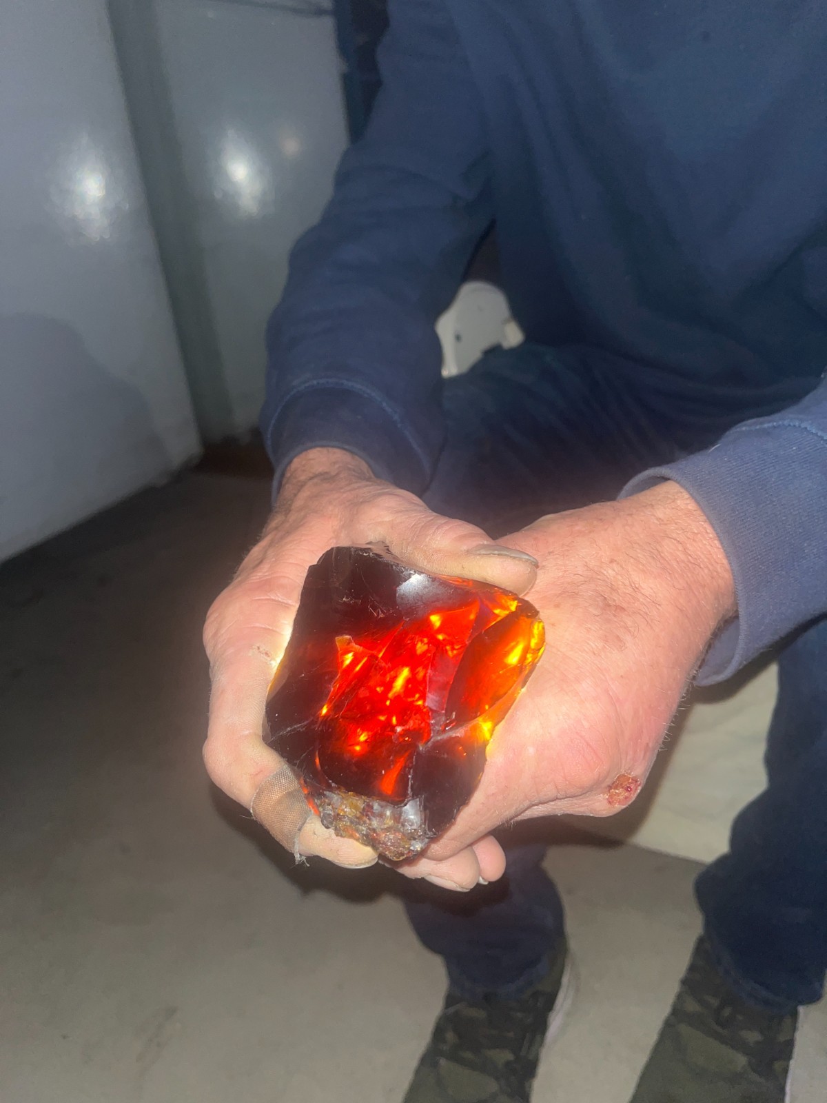 Large Natural Fire Obsidian – Deep Red Fire – 3.75” – Gifted as Glass Buttes