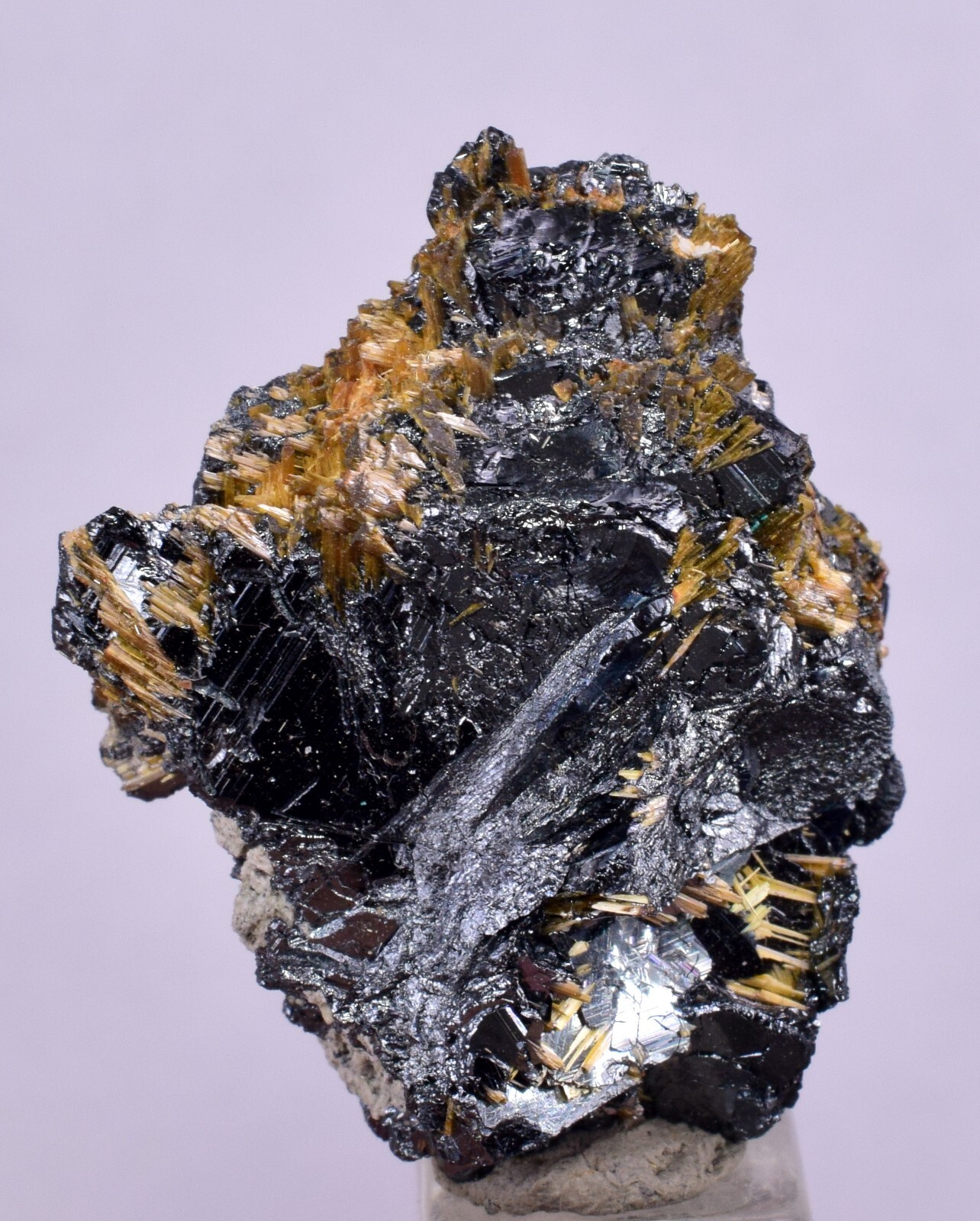 3.1cms GOLDEN RUTILE HEMATITE SPRAY NEEDLES CRYSTALS TITANIUM BAHIA BRAZIL XB16