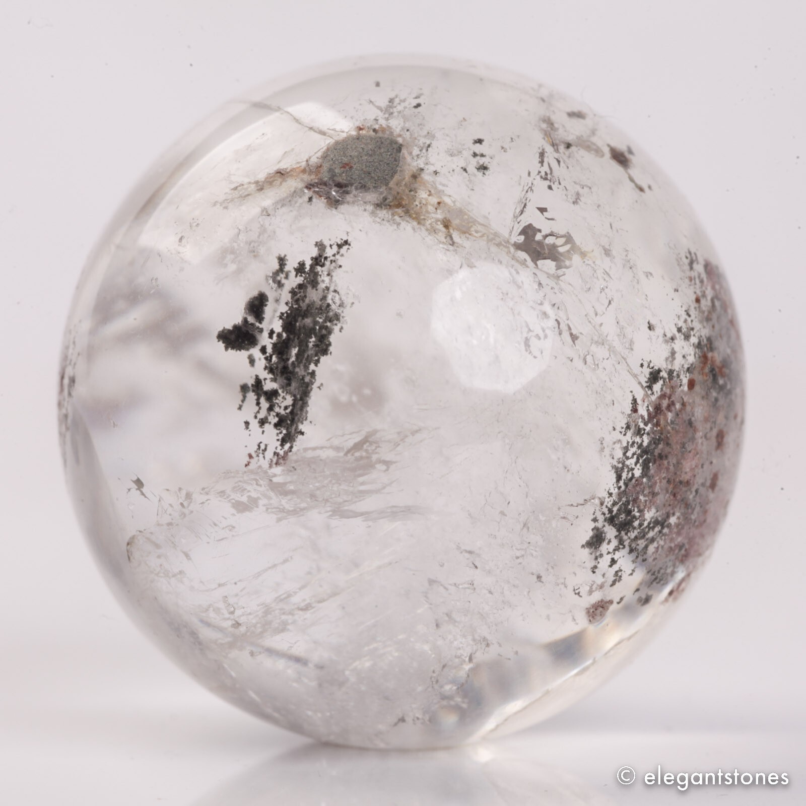 57g34mm Natural Garden/Phantom/Ghost/Lodolite Quartz Crystal Sphere Healing Ball