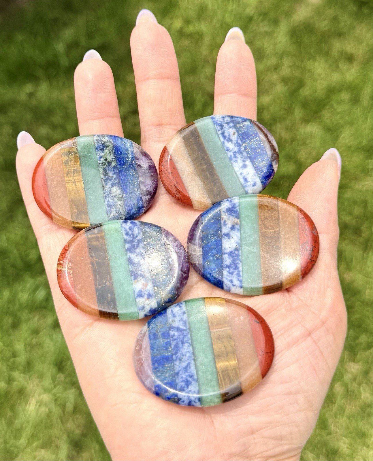 Wholesale Lot 12 PCs Natural Crystal Worry Stone Healing Energy