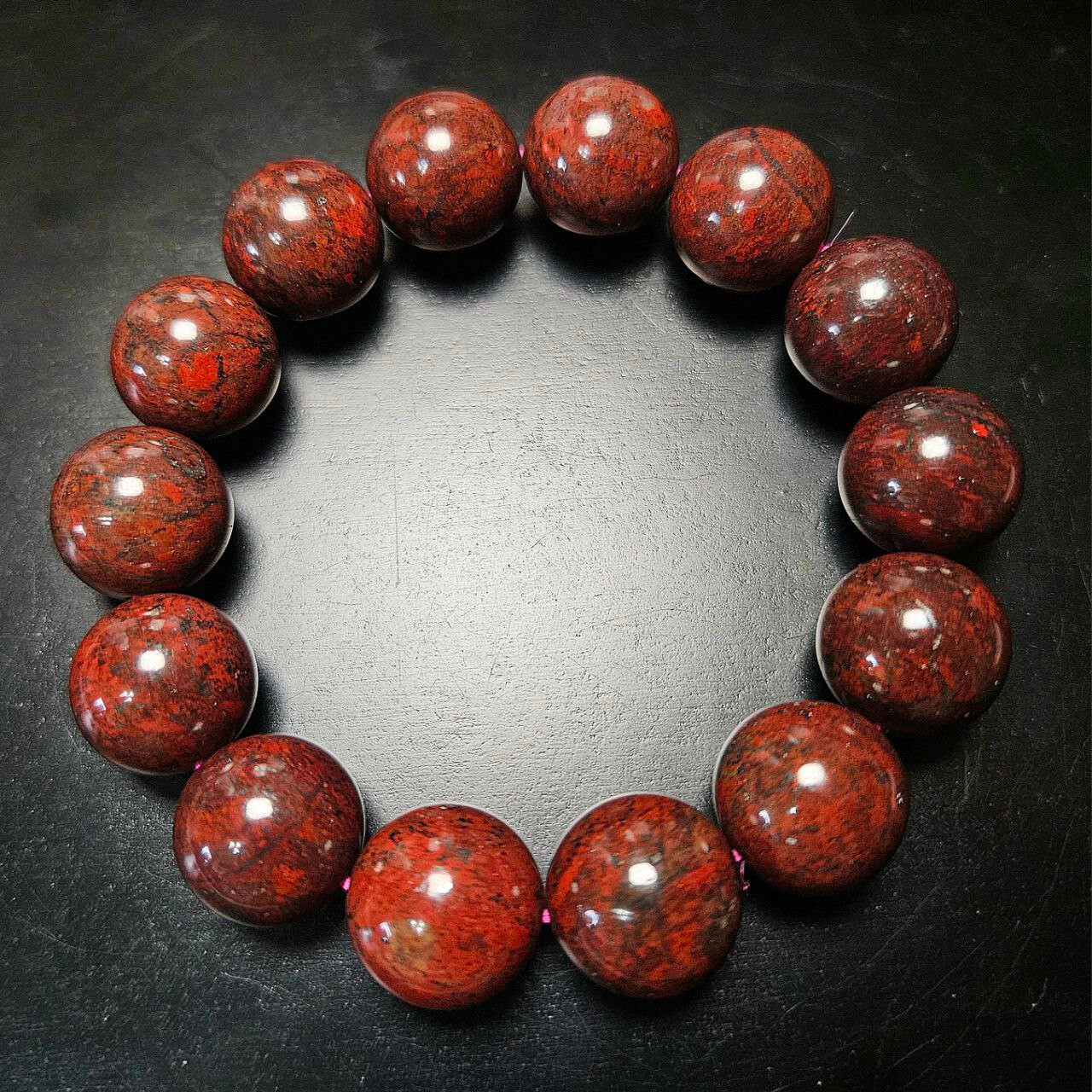 Large All Natural Red Iddingsite Bracelet-Good Energy/Magnetic