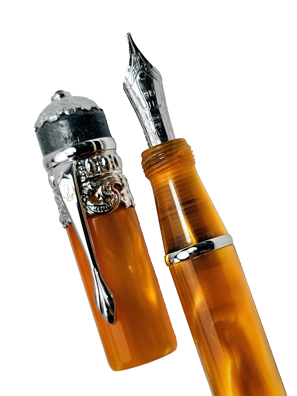 RARE! ANCORA VESUVIO YELLOW LIMITED EDITION 73/88 FOUNTAIN PEN FINE 18K GOLD NIB