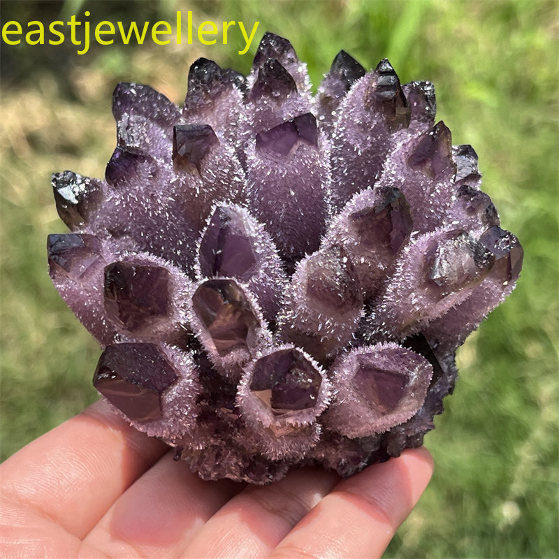 310g+ Raw Dark Purple Phantom Amethyst Cluster Crystal Geode Specimens Ornament