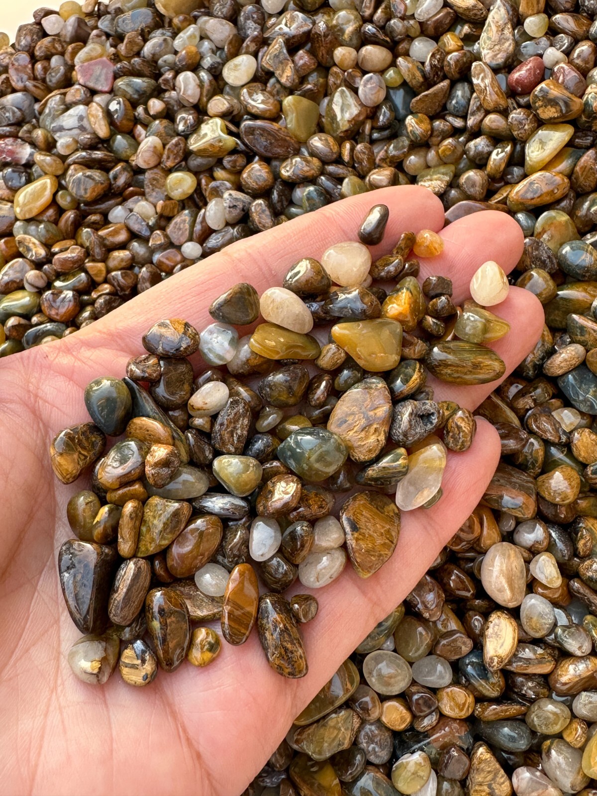 Grade A++ Pietersite Semi Tumbled Gemstone Chips 5-12mm, Wholesale Bulk Lot