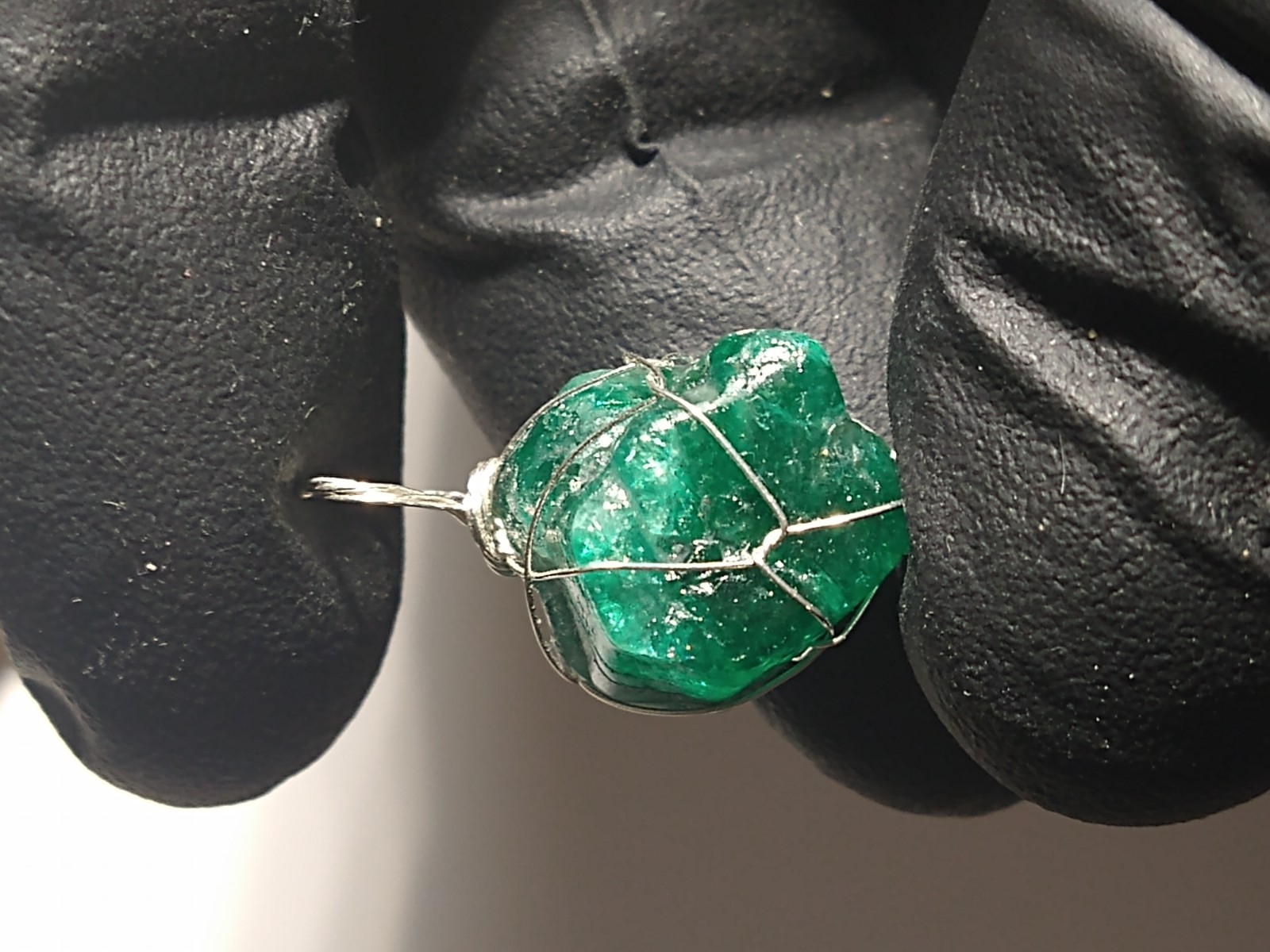 13.5 Translucent Rough Emerald Crystal Pendant With Gemmy Parts Excellent Color