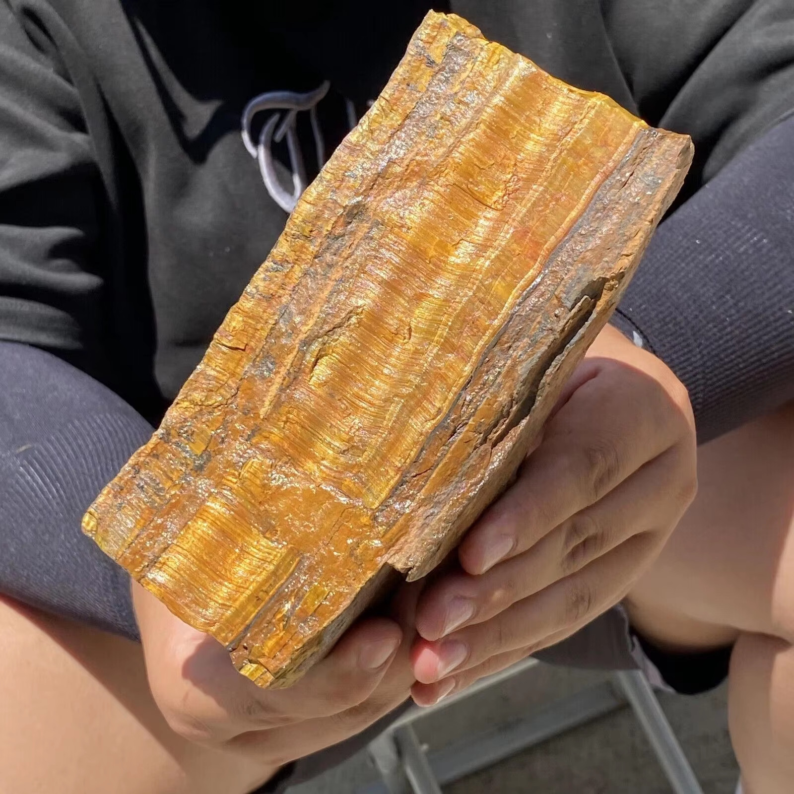 Natural Yellow Tiger’S Eye Quartz Crystal Specimen Mineral Healing