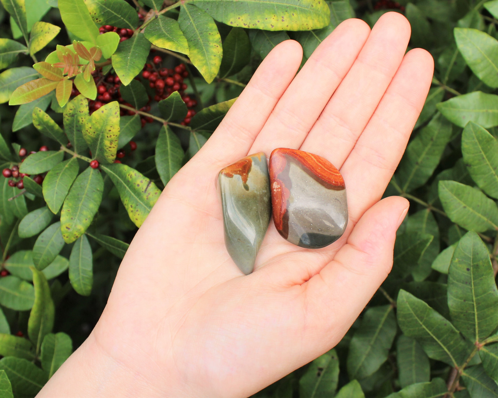 Polychrome Jasper Tumbled Stones: Choose How Many Pieces A Grade (Desert Jasper)