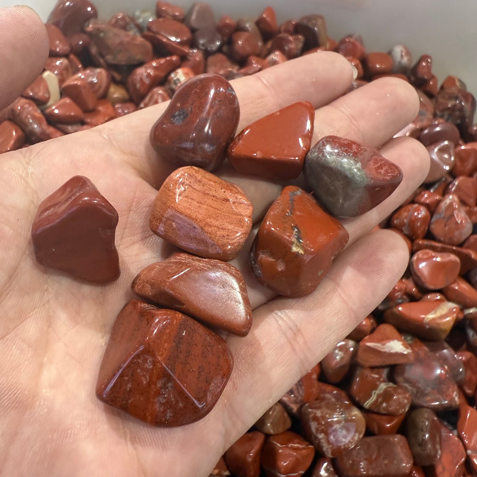 100g natural Red jasper Tumbled Stones Healing Reiki Protection Decoration