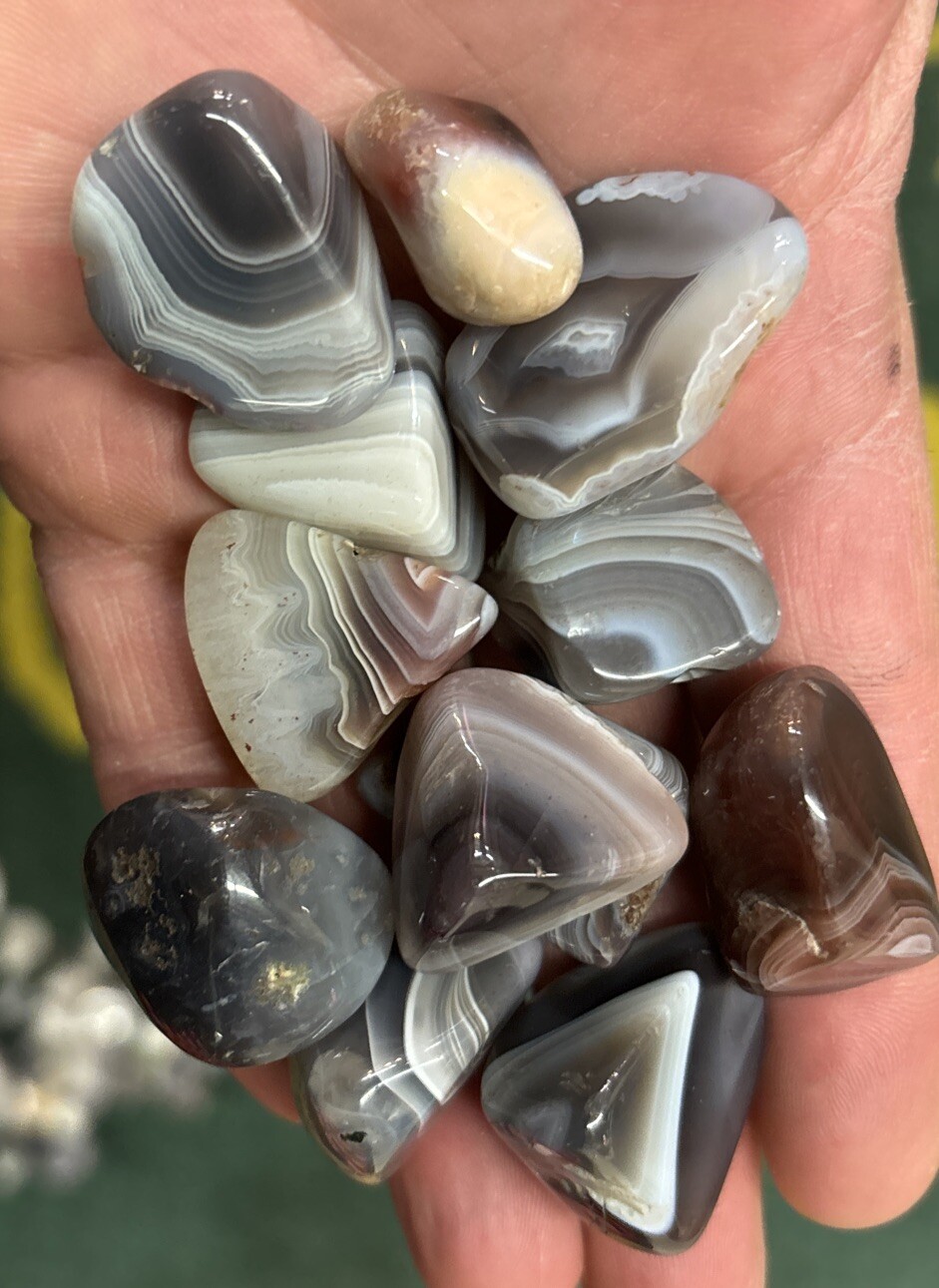 Grade A++ Botswana Agate Tumbled Stones 0.75-1 Inch, Wholesale Bulk Lot
