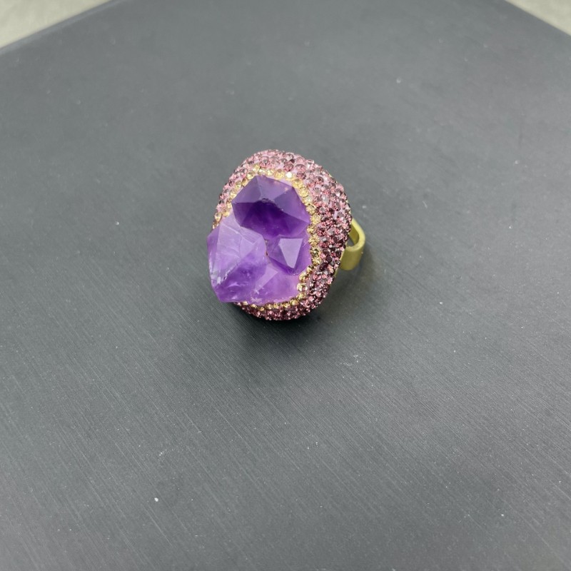 Natural gemstone amethyst personalized mineral jewelry sweater chain set