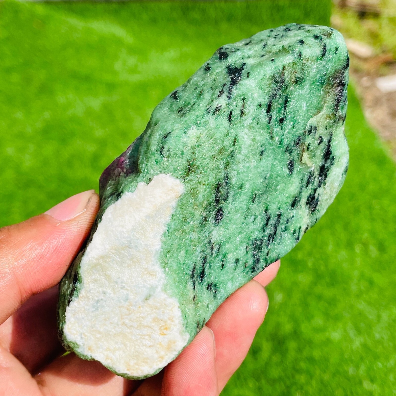 1.11lb Natural Ruby Zoisite Quartz Crystal Gemstone Rough Mineral Specimen