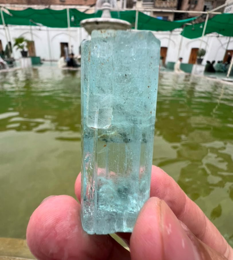 24GM | Gemmy Sky Blue Aquamarine Crystal Terminated Specimen | Skardu Pakistan