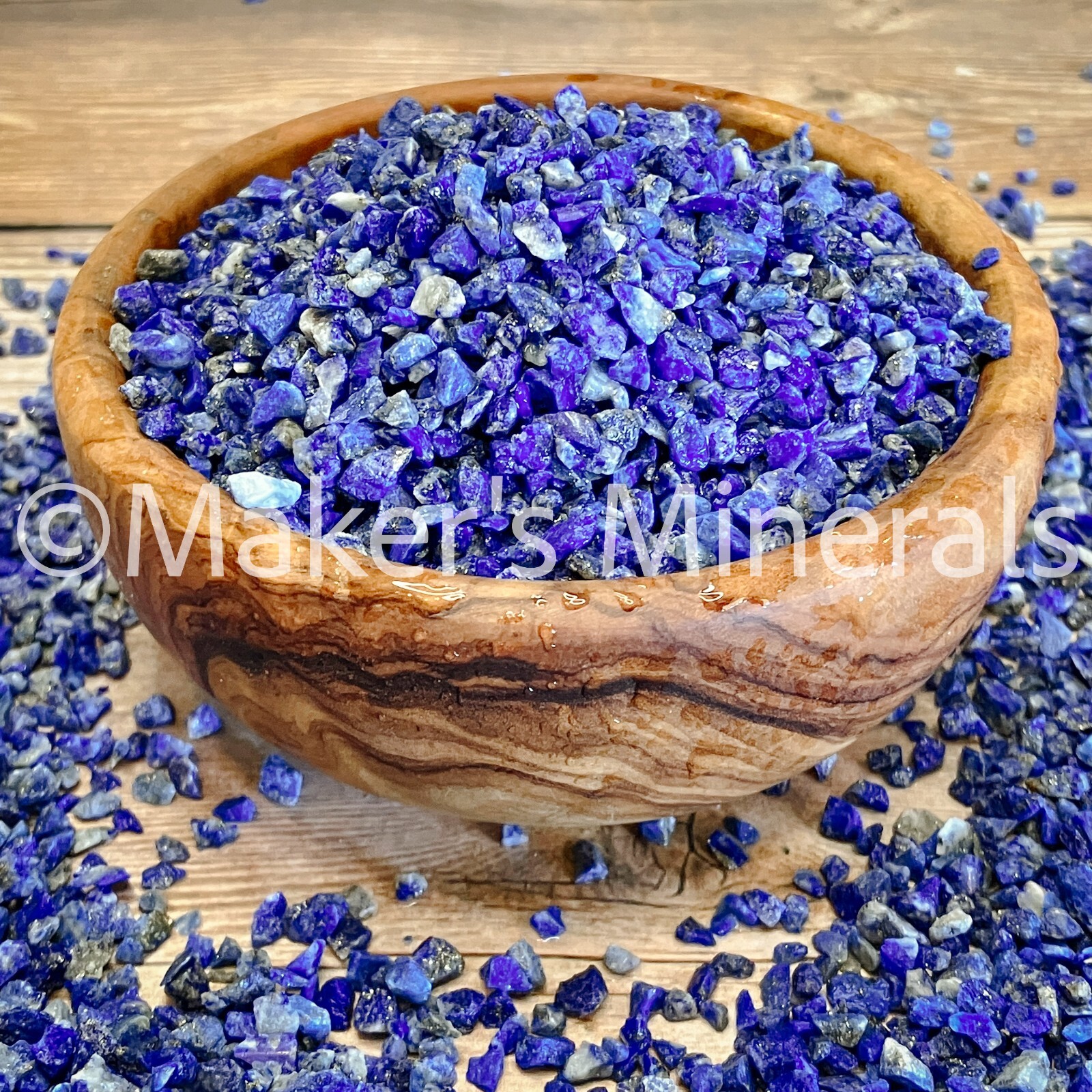 Crushed Lapis Lazuli (Grade A) Chips, Coarse Crush (2mm-4mm) Inlay, Resin Art