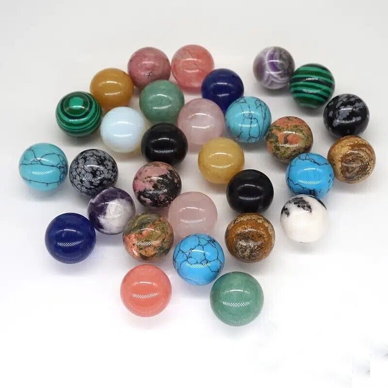 50 Pcs Wholesale Mixed Natural Ball Quartz Crystal Sphere Reiki Healing Beads US