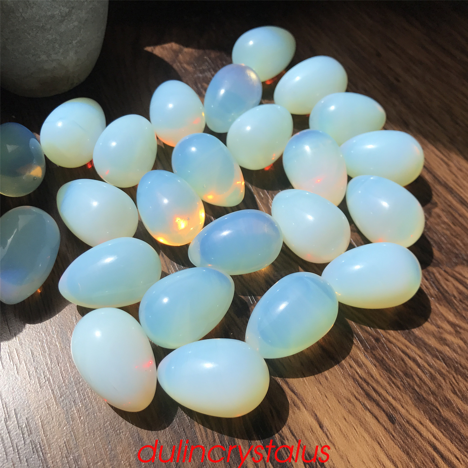 Opalite eggs quartz crystal pendant mineral carved skull reiki healing10pcs
