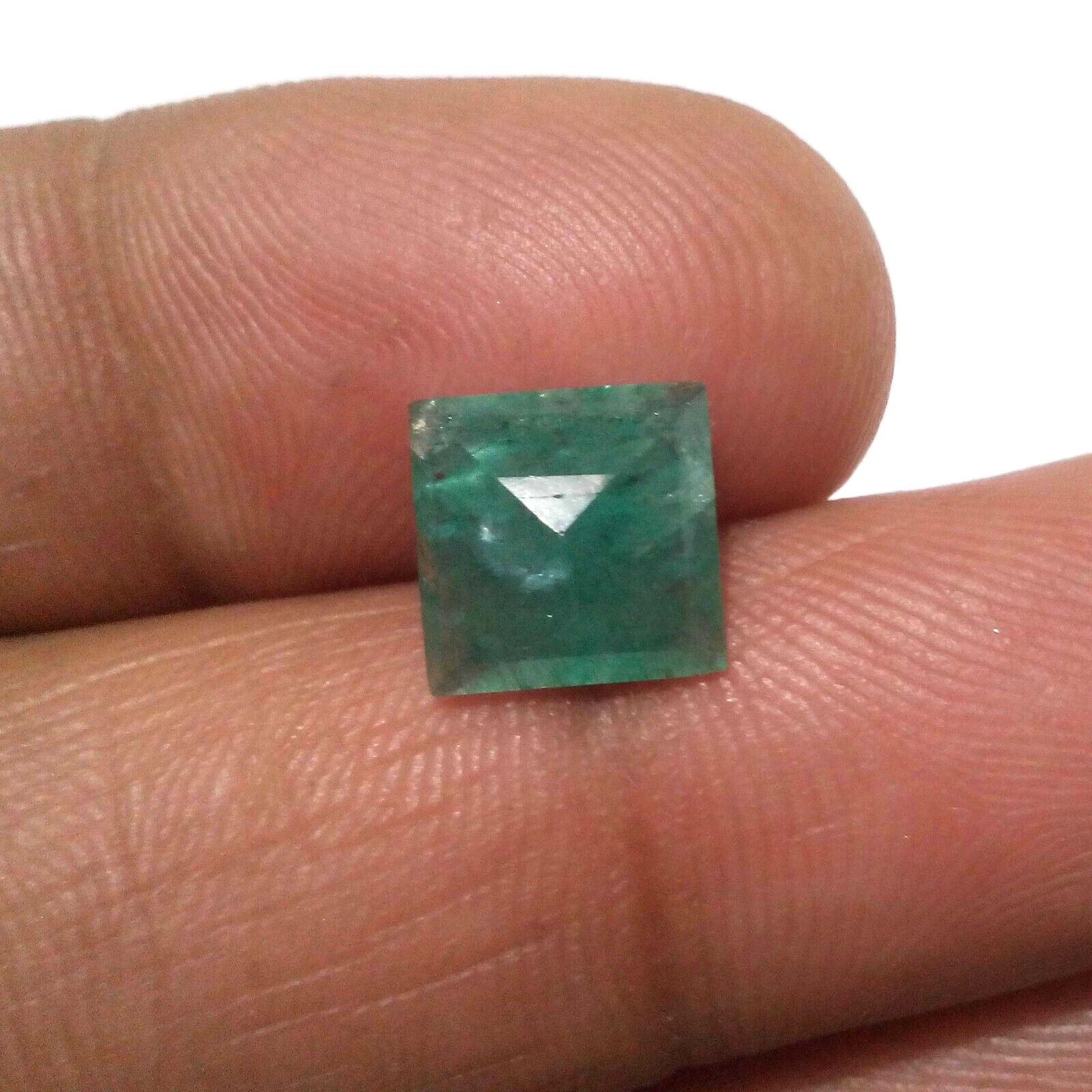 Attractive A+ Zambian Emerald Square Shape 3.30 Crt Green Faceted Loose Gemstone
