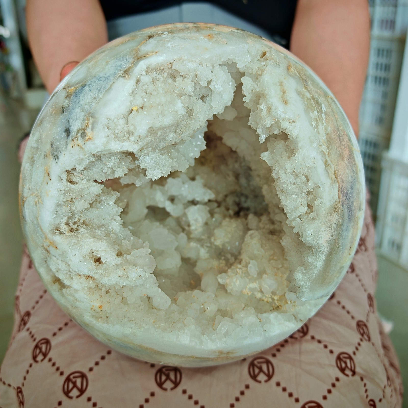 10LB RARE Natura crystal Moroccan Geode Sphere Quartz Crystal Healing