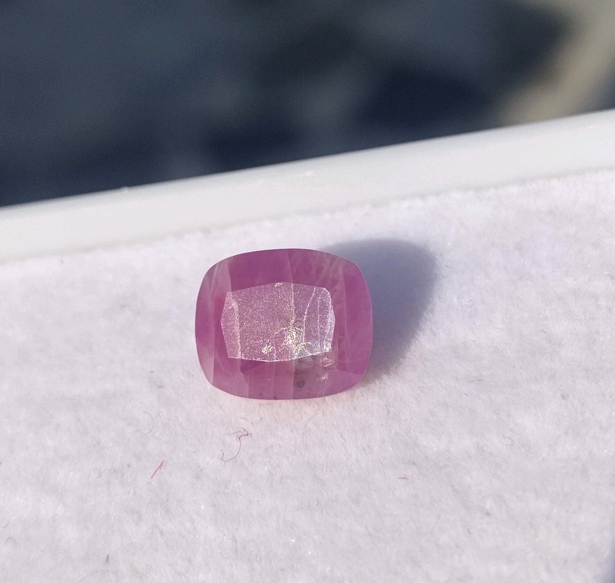 3 ct Natural Flourscent Ruby (Corundum) Spectacular Gemstone – Cushion Cut