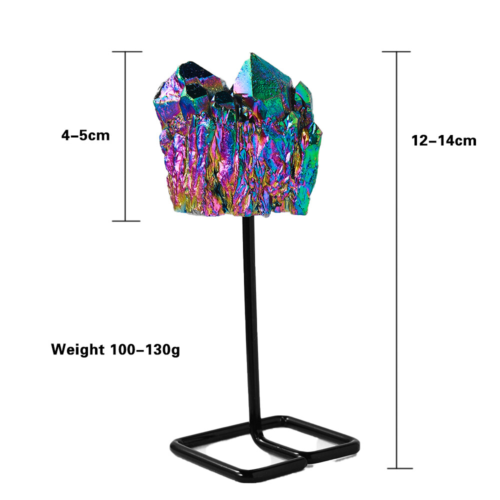 Electroplating Colorful Rainbow Crystal Clusters Mineral Specimen Healing Decor