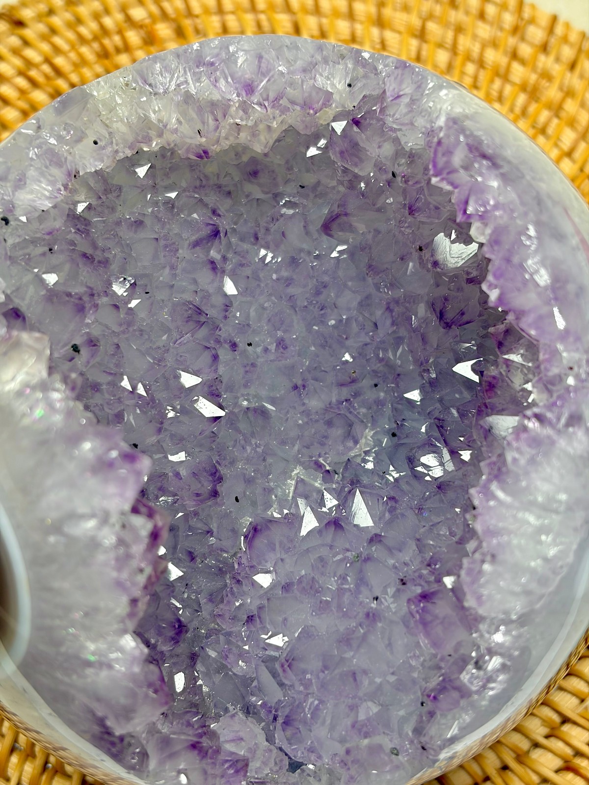 4.3 lb Natural Amethyst Geode Sphere Crystal Druzy Ball Polished Agate Decor