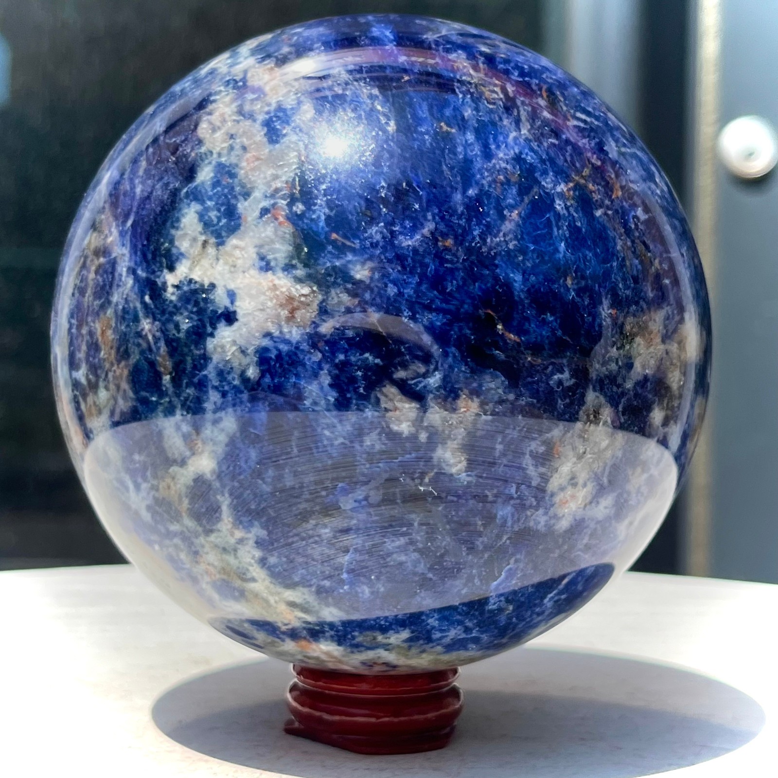 Genuine Blue Kyanite Crystal Sphere Ball Polished Stone Feng Shui Wealth 3.8 lb