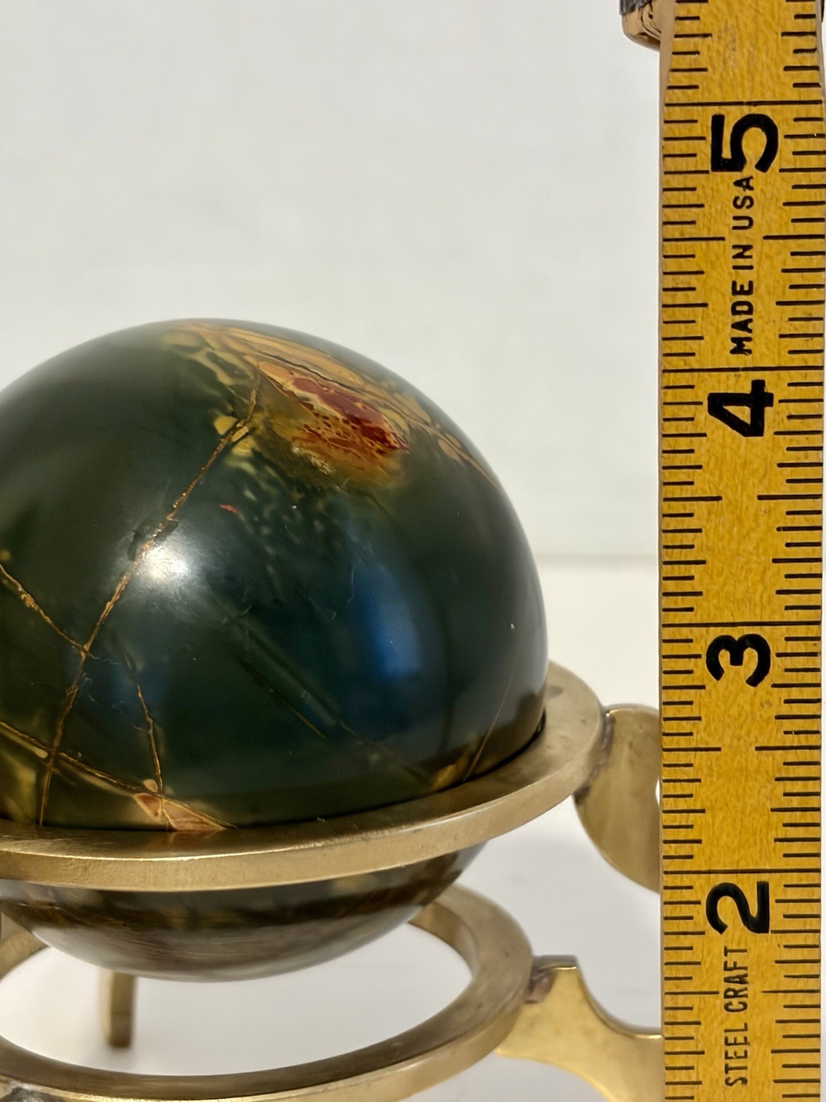 cherry creek jasper sphere 2.5” with brass holder