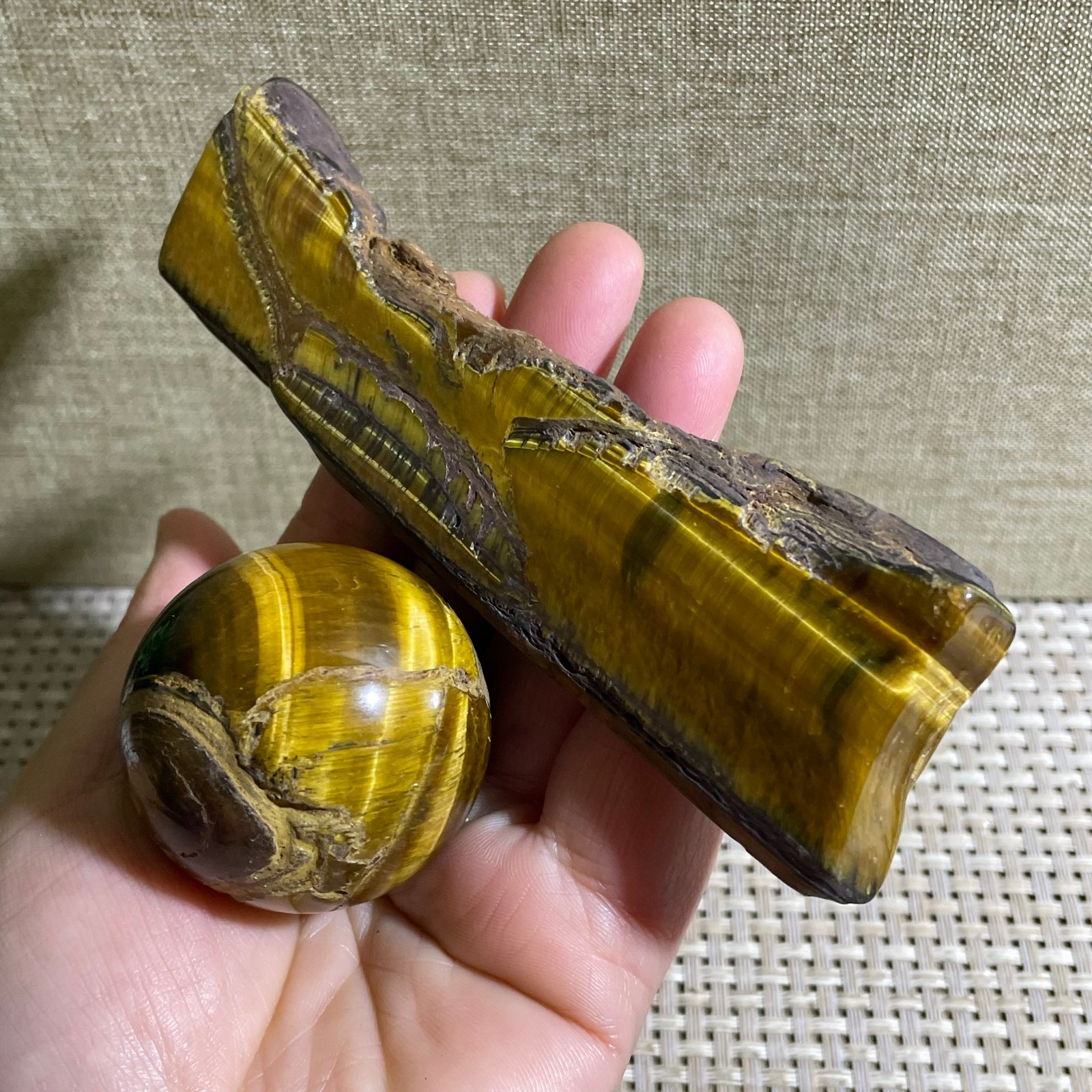 2pcs 194g tiger’s-eye Rough Raw Stone Rock Specimen Reiki healing