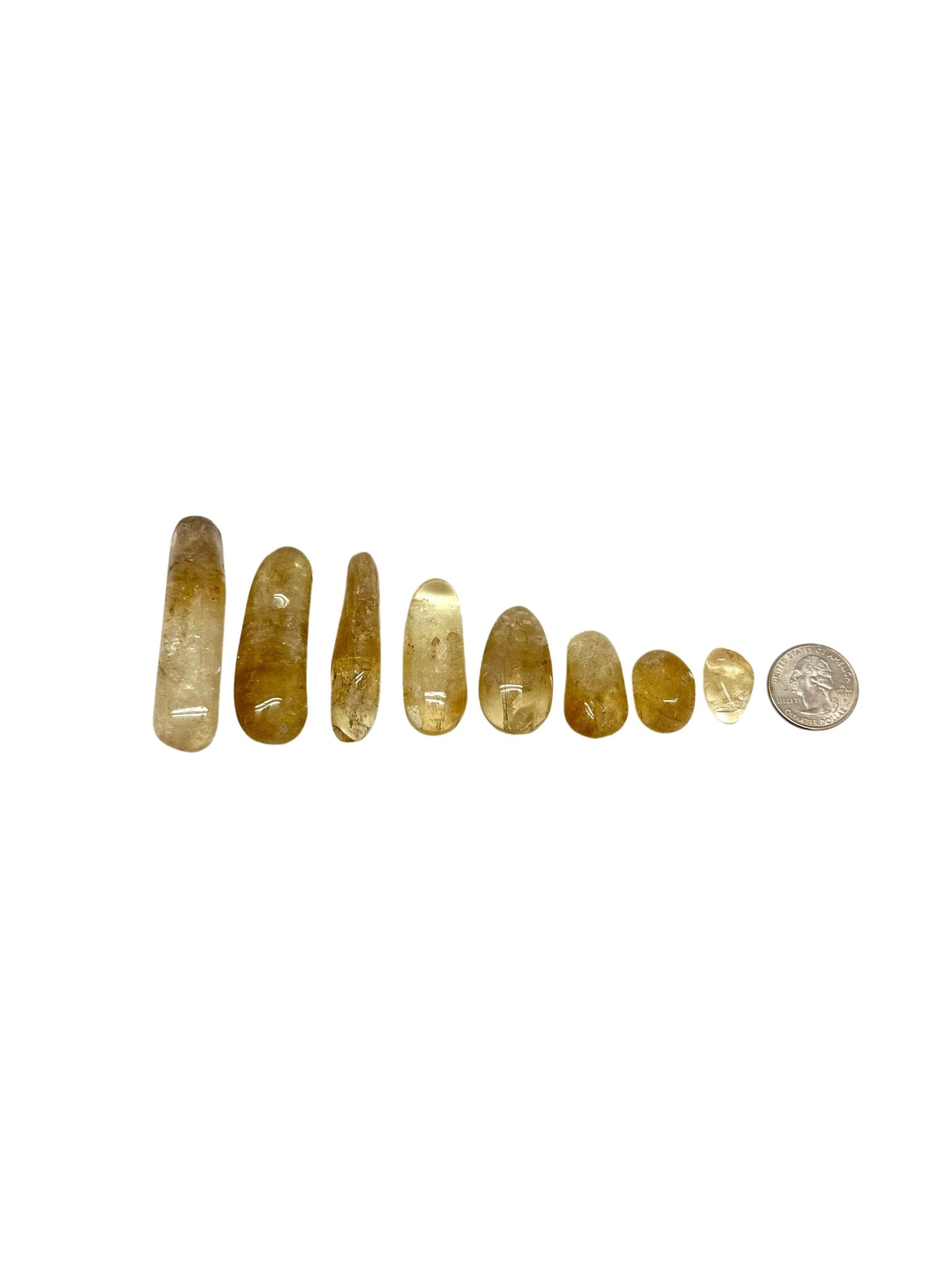 Natural Citrine Tumbled Stone, Light Color, Grade B, Natural Citrine from Zambia
