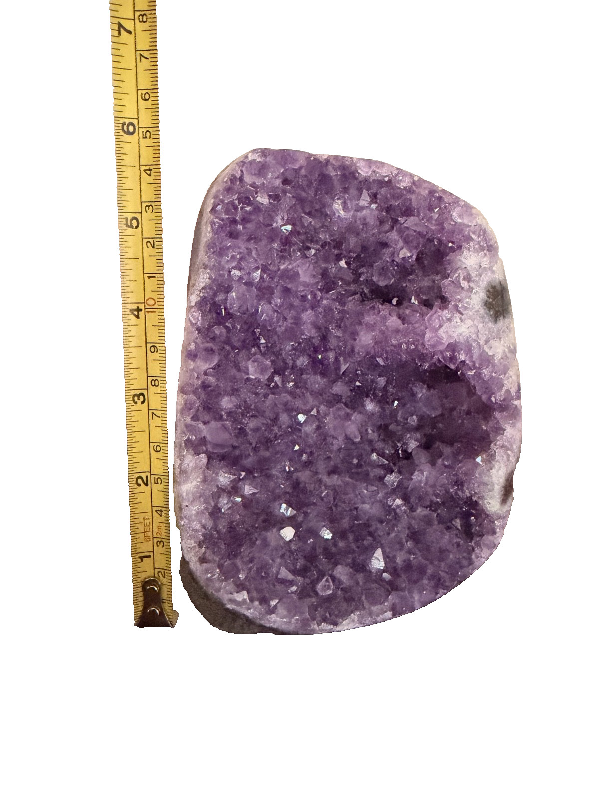 Amethyst Cut Base Freeform 51.7oz Druzy Cluster Approx 6in Purple Crystal Slab