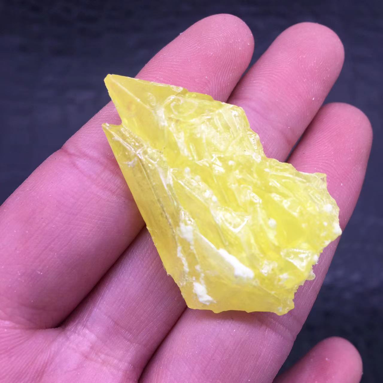 Natural Sulfur Sulphur Quartz Crystal Cluster Specimen Reiki Raw Gemstone 1Pc