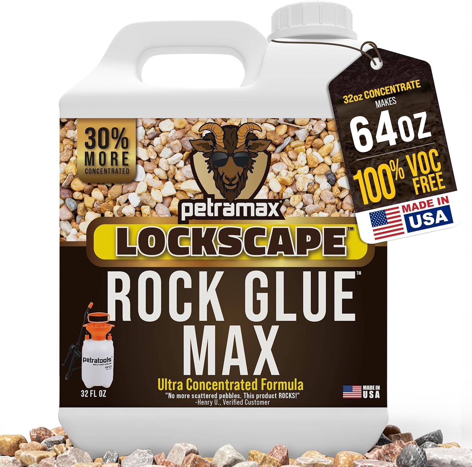 Pet-Friendly Max Rock Glue, 32 Oz – Optimize Erosion Resistance for Your Garden