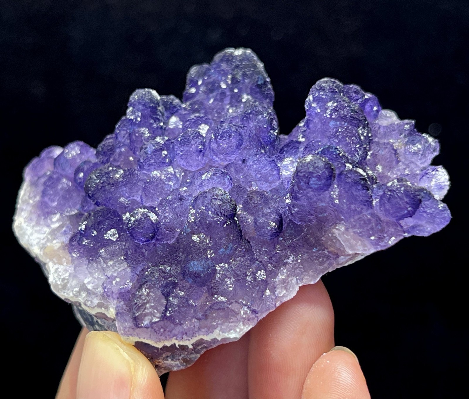 74mm 120g SPARKLING Botryoidal Fluorite from Inner Mongolia, Natural Mineral