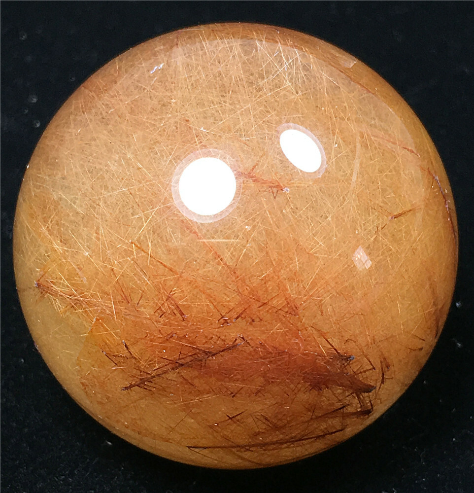Natural Clear Gold Hair Rutilated Crystal Ball SPHERE Quartz Specimen