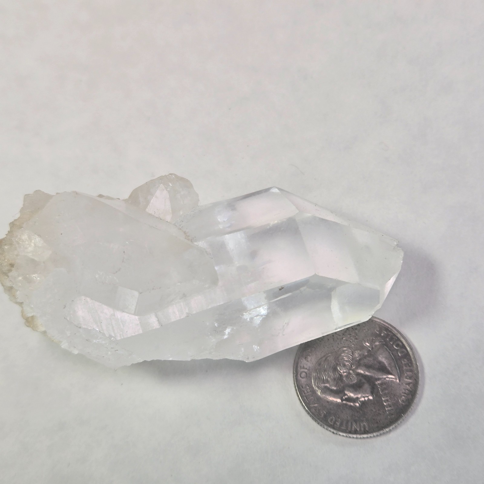 Clear Quartz Crystal Cluster with Feldspar Matrix – Natural Terminated Quartz