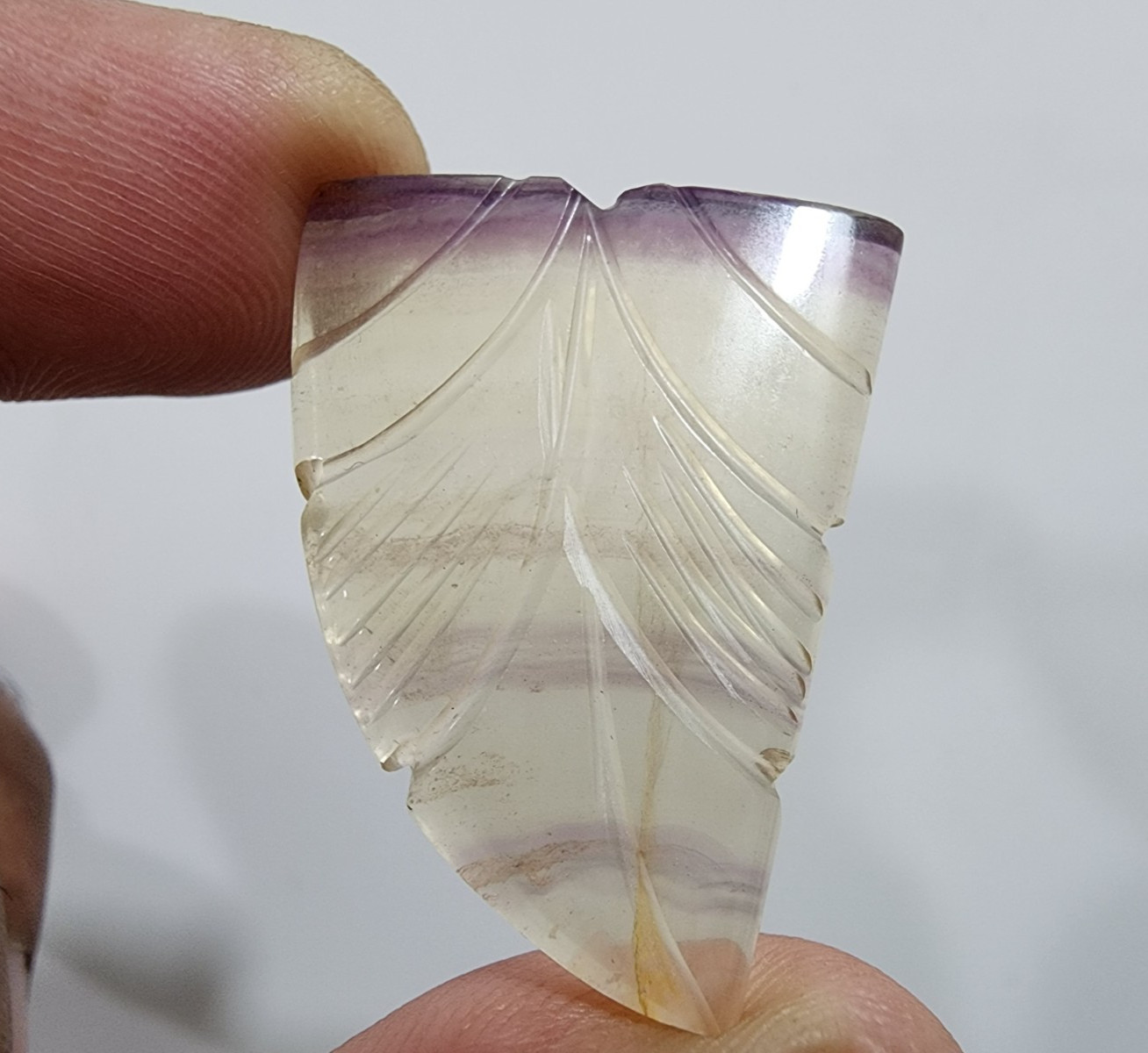 Glowing Stunning Designing Carving Rainbow Fluorite Fancy 40 Crt Loose Gemstone