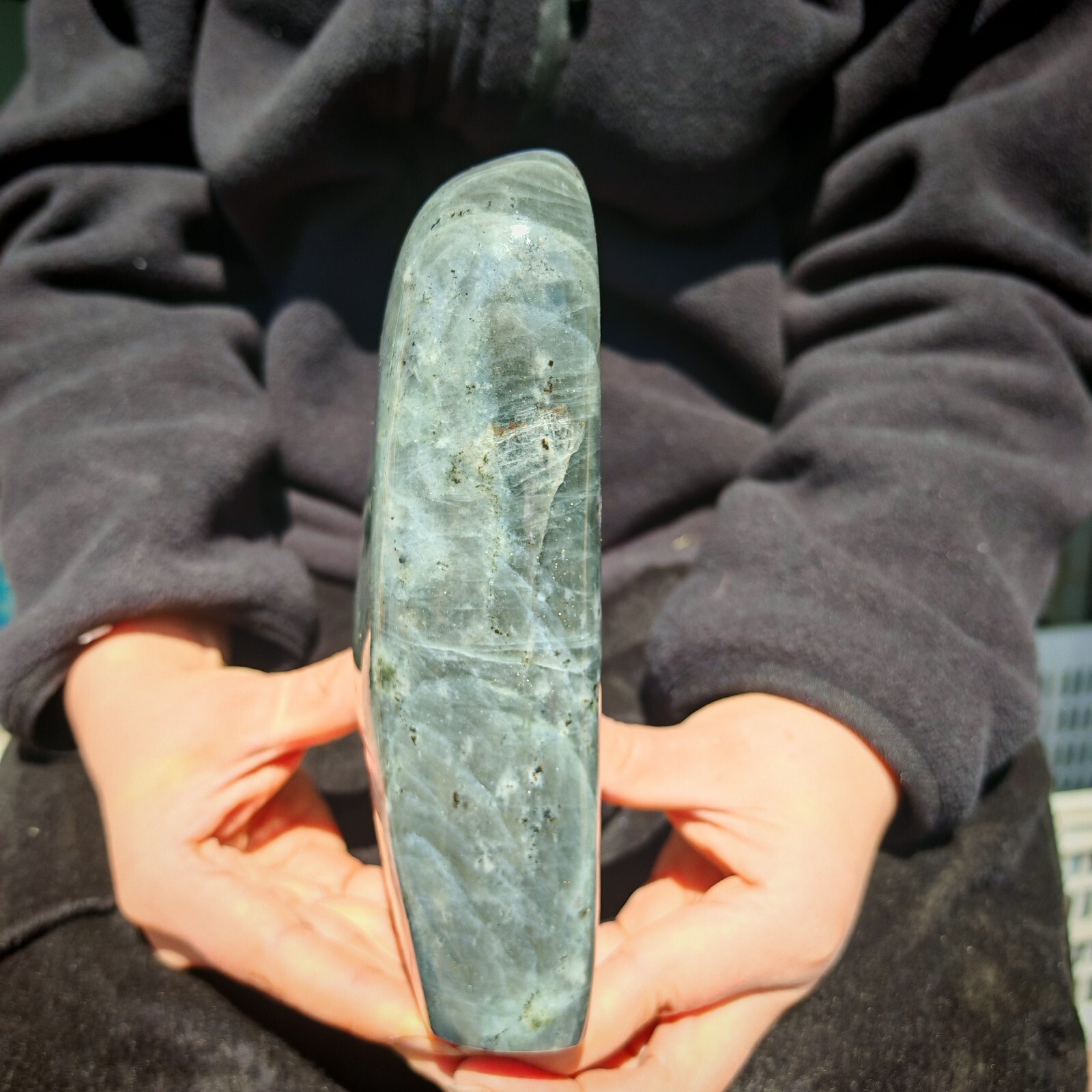 3.41LB RARE Natural crystal Labradorite that emits purple light beauty
