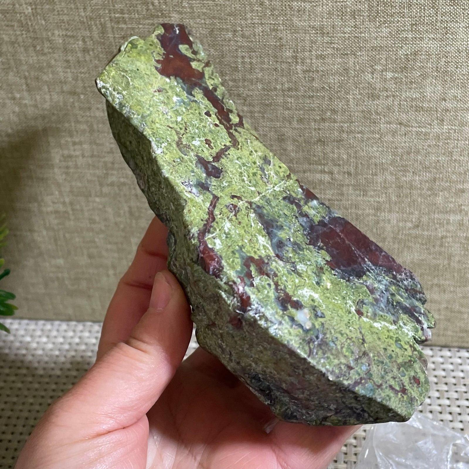 637g Raw dragon blood stone Jasper Rough polished Crystal gemstone slab