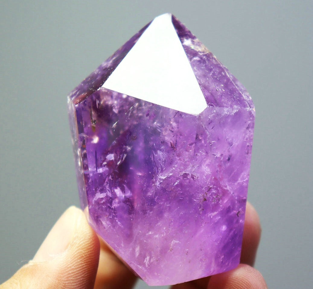 126g Natural Amethyst Quartz Crystal Tower Obelisk Wand Point Healing Specimen