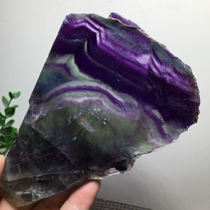 290g rainbow fluorite stone slice Mineral specimen home decor b7043