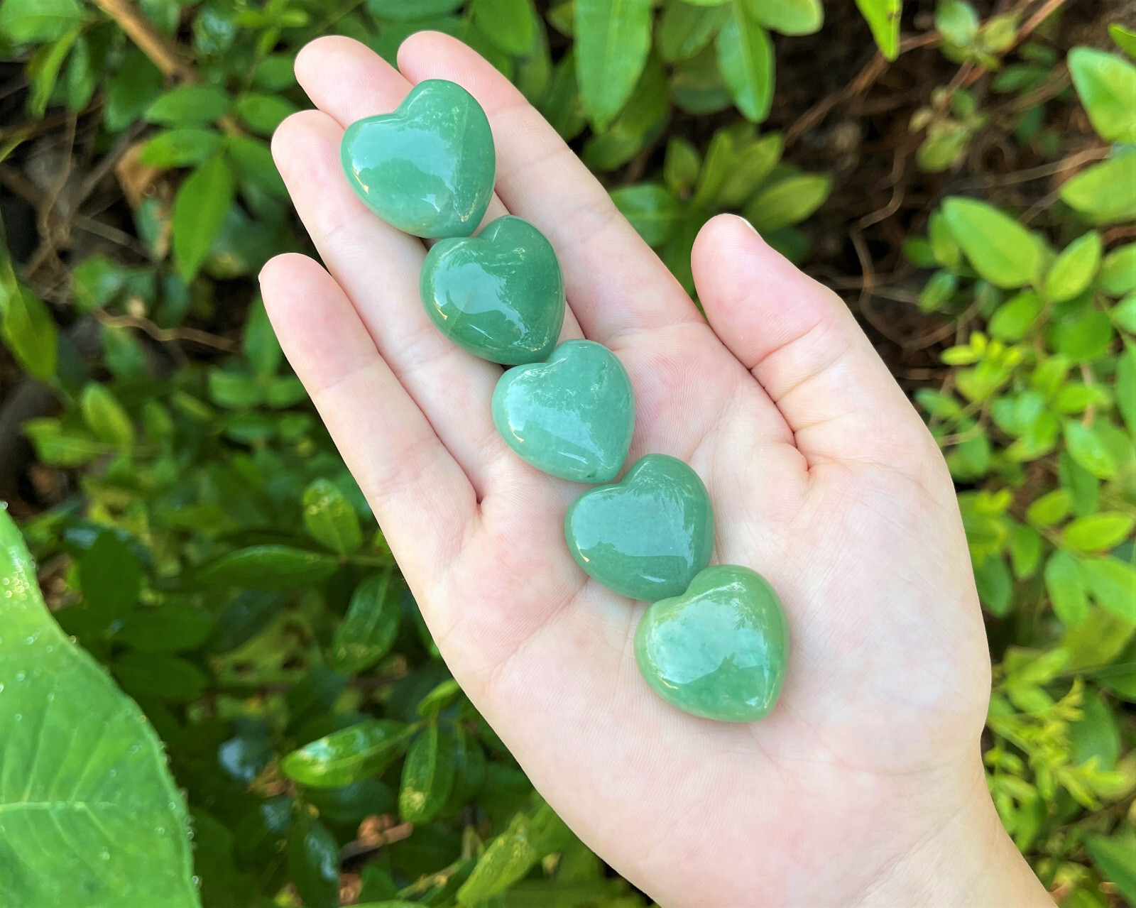 Green Aventurine Heart: 1″ (Crystal Heart, Puffed, Stone Heart, Gemstone Heart)