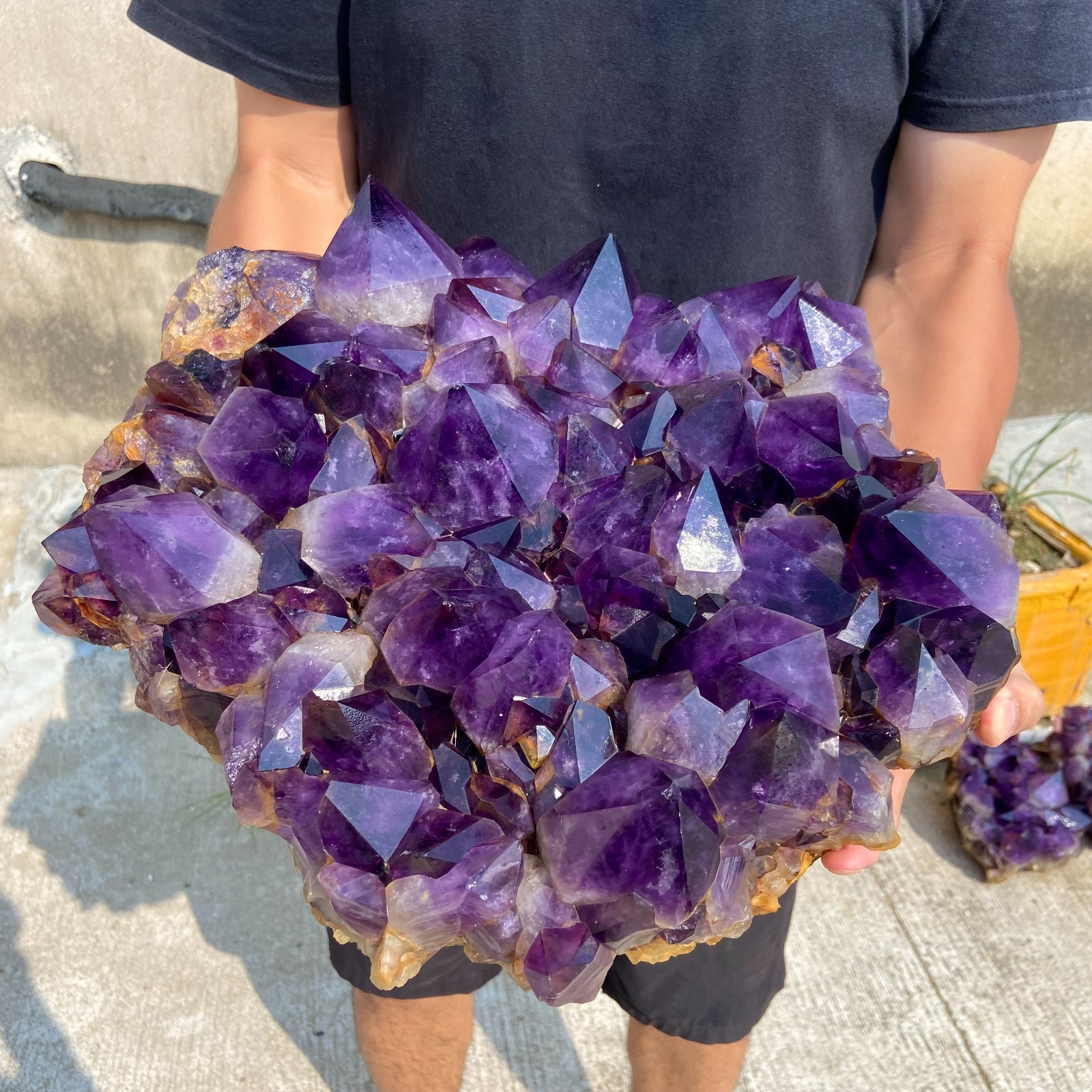 58.9LB Natural Amethyst geode quartz cluster crystal specimen Healing Specimen
