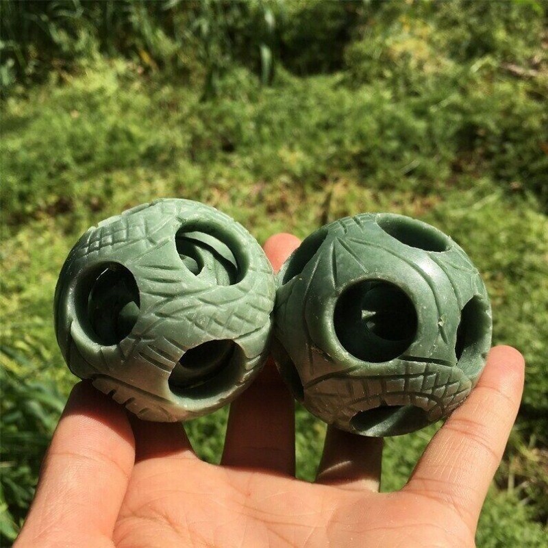 1PC50mm+ Natural Green Jade Ball Quartz Heal Collection Divination Prophecy100g+