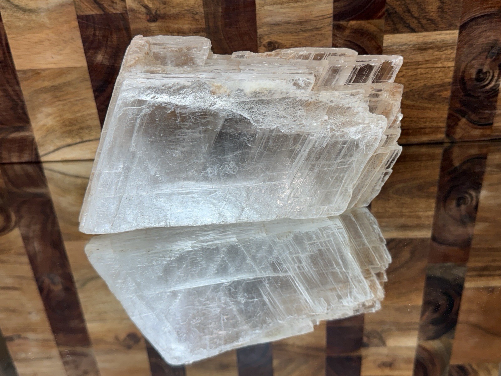 Large Clear/White Selenite Gypsum Crystal Slab Specimen 2 lb 13.5 oz 7 in