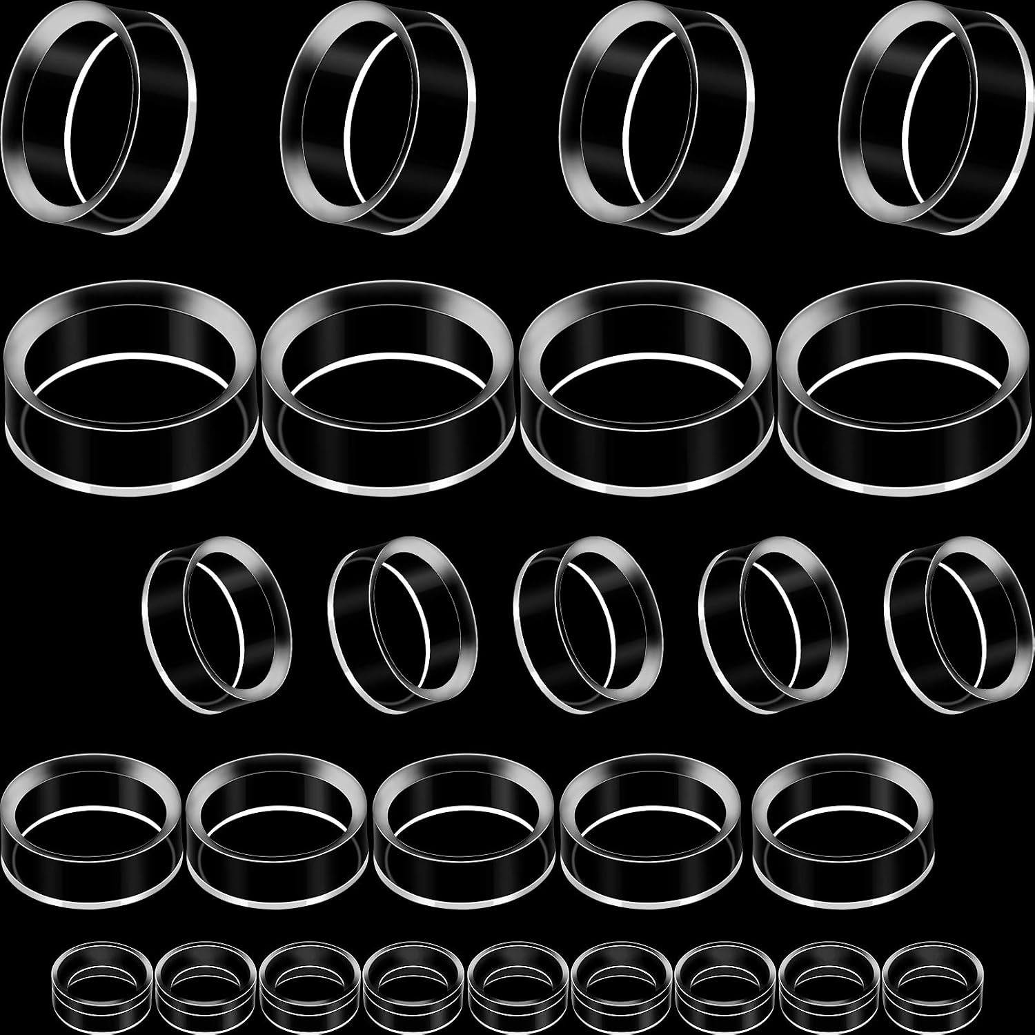 30 Pieces Crystal Sphere Stand Acrylic Sphere Holder Small Medium Large Round Ba
