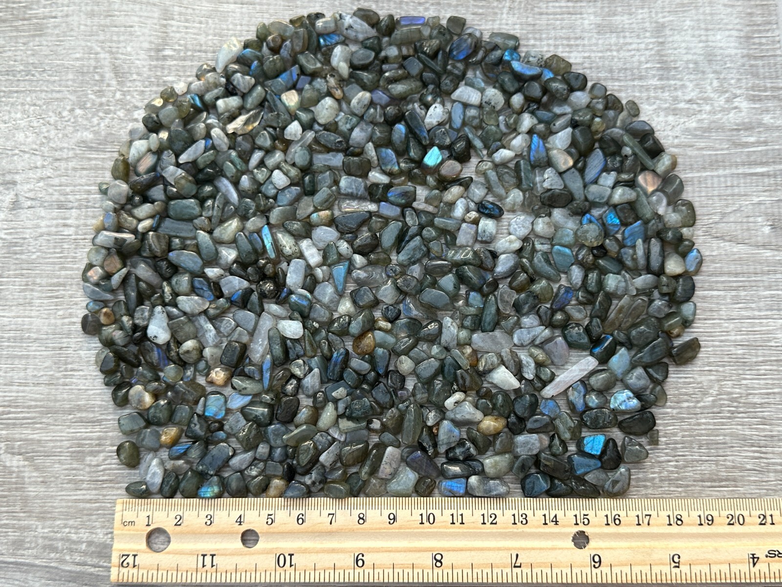 Grade A++ Blue Labradorite Semi Tumbled Gemstone Chips 5- 15mm, Wholesale Lots