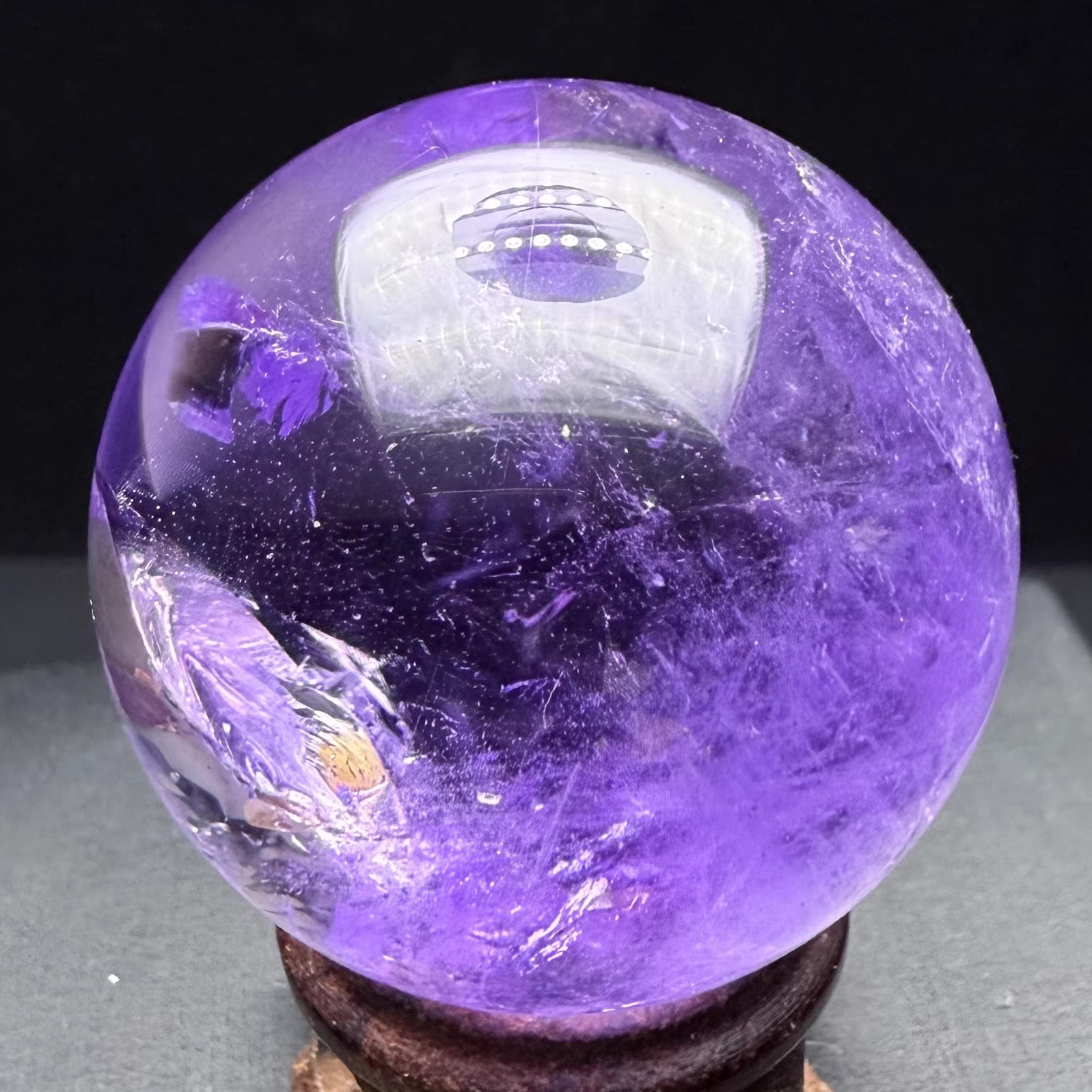 41mm Natural Rainbow Amethyst Quartz Sphere Energy Crystal Ball Reiki Decor