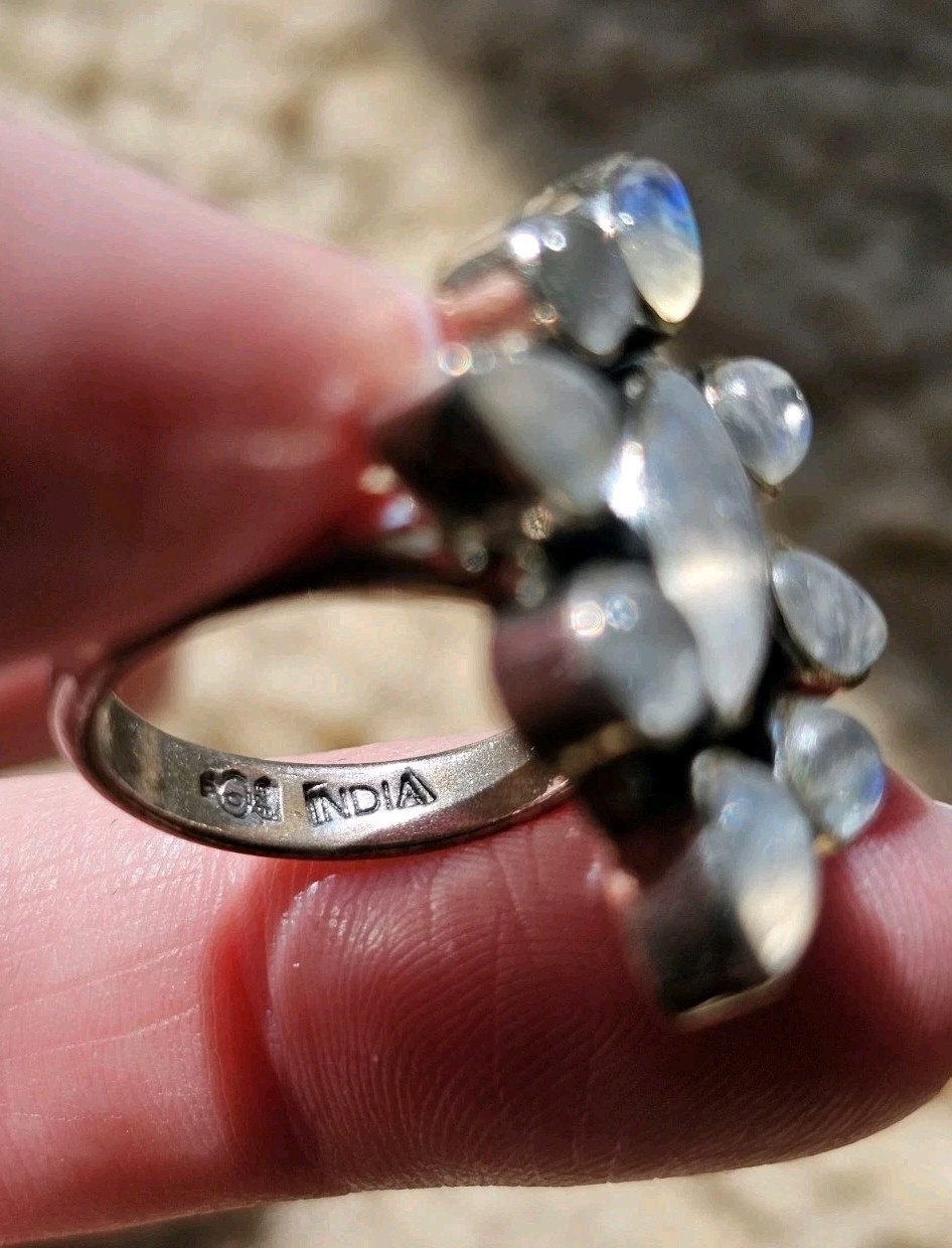 Sterling Silver Moonstone Ring, Size 5, Crystals & Stones, Mineral Specimen