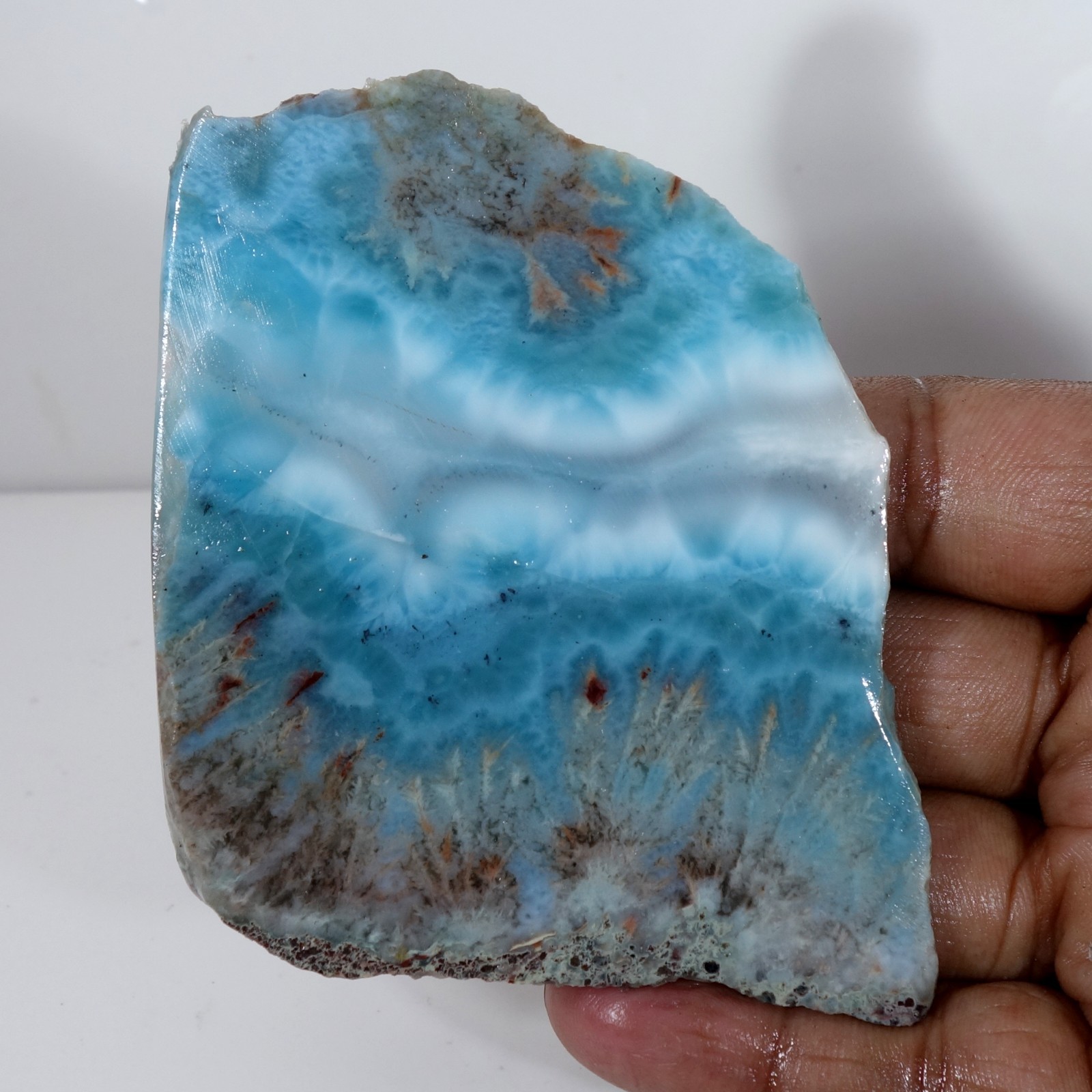 Spiritual Healing Larimar Natural Authentic Slab Rough Blue Gem Stone 388.40 Cts