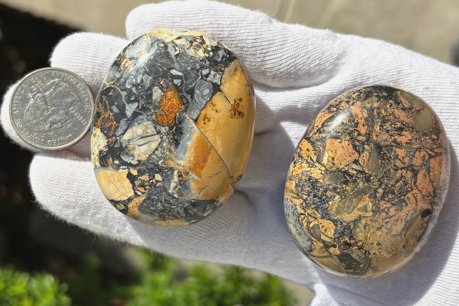 USA SALE SEE VIDEO 195g LOT MALIGANO JASPER PALMSTONES PALM STONES PALM STONE