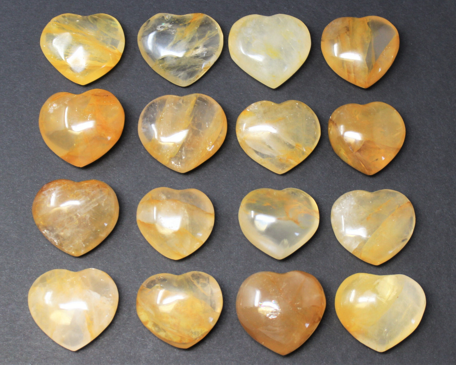 Golden Healer Quartz Heart: 1 – 1.25″ (Hematoid Quartz Heart, Crystal Heart)